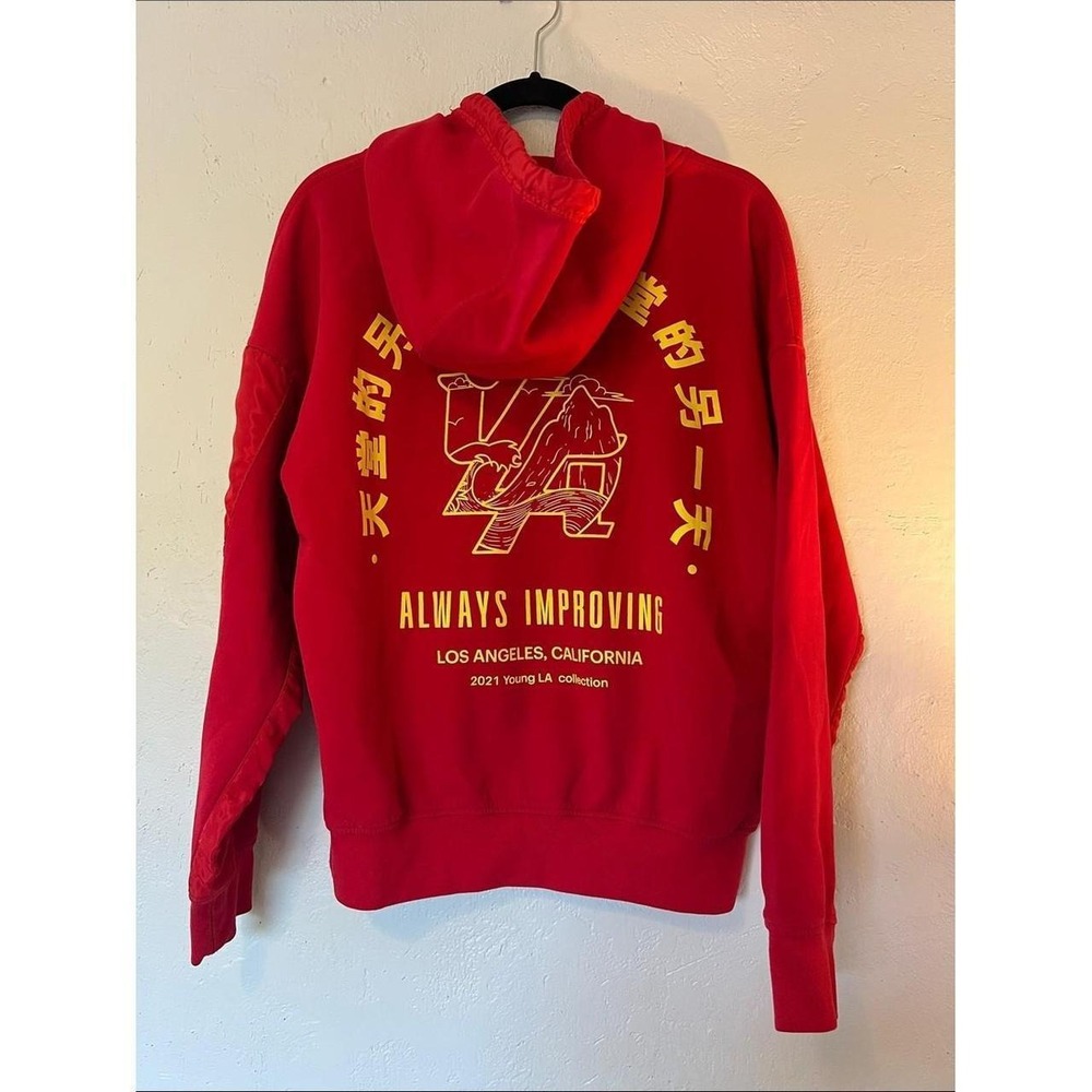 YOUNGLA Red Men's Pullover Hoodie
